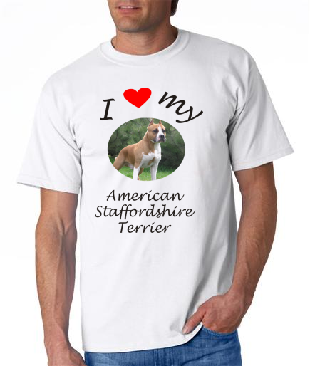 Dogs - American Staffordshire Terrier Picture on a Mens Shirt
